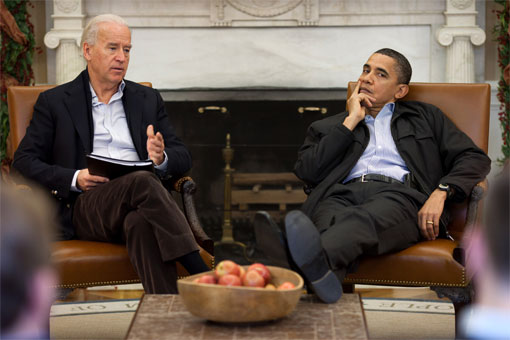 Barack Obama, putting his feet up on furniture in the White House