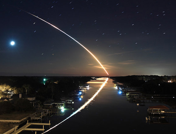 Shuttle Launch at Night